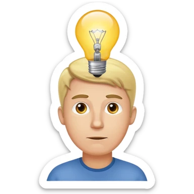 A white man came up with an idea, a light bulb appeared sticker
