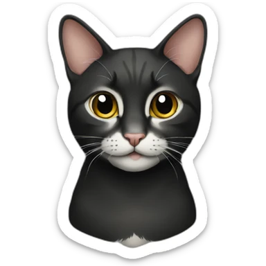 Entire cat black sticker