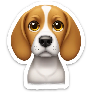 Perrita beigle con un lazo amarillo y ojos bonitos  sticker