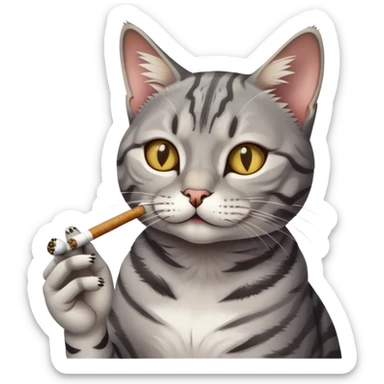 Cat smoking a joint  sticker
