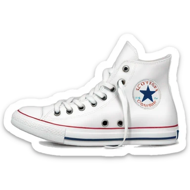 Side view of white converse low top all star sticker