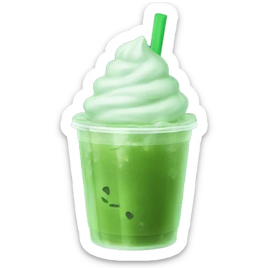 iced matcha in a plastic cup sticker