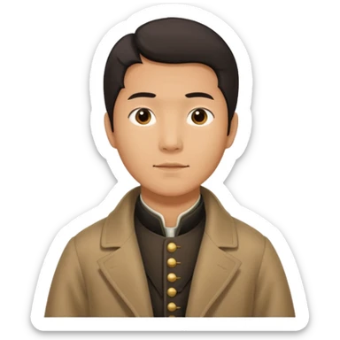 asain man in 1800s sticker