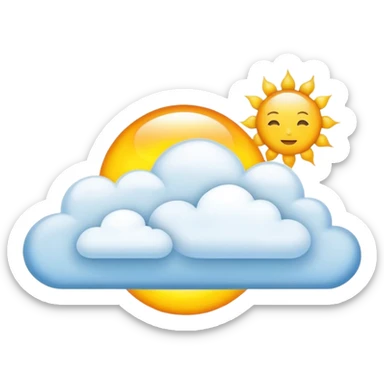 clouds with shining sun sticker