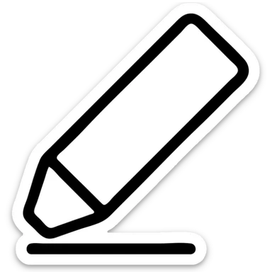 single piece of chalk drawing a line, minimal style sticker