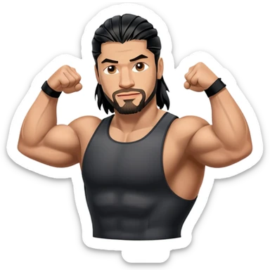 Roman Reigns WWE wrestler flexing muscles sticker