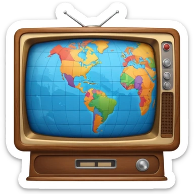 Tv with an globe  sticker