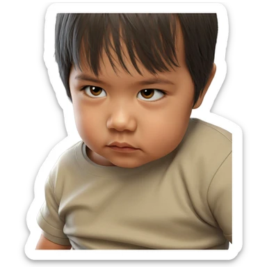 realistic portrait of boy sticker