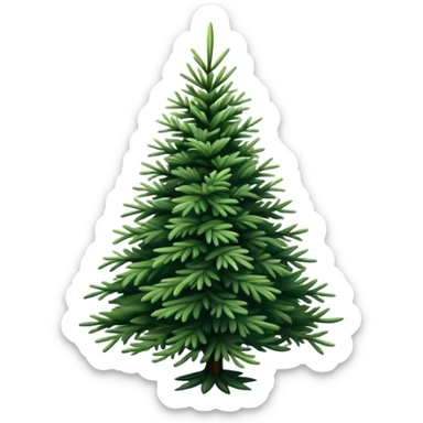 Realistic isolated off white fir christmas tree   sticker