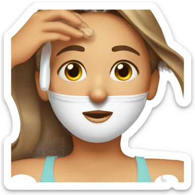 Samantha putting on sunscreen  sticker