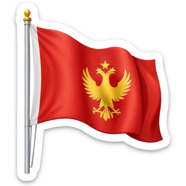 Una bandera con 3 franjas horizontales, la primera roja, la segunda amarilla y la tercera morada sticker