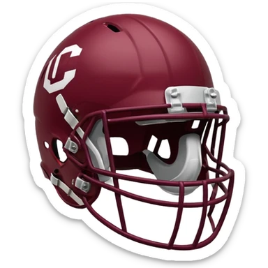 College football player helmet in maroon color sticker