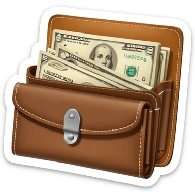 wallet with money sticker