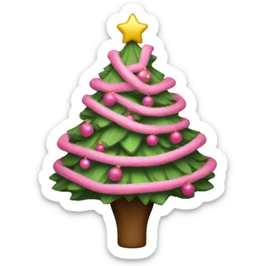 Pink Christmas tree sticker