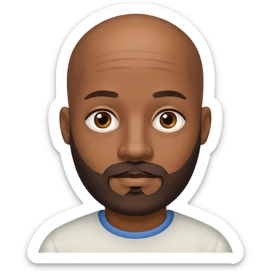 African American male bald salt & pepper beard sticker