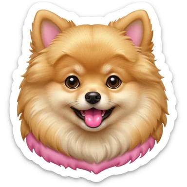 Create a cute tiny golden pomerania sticker