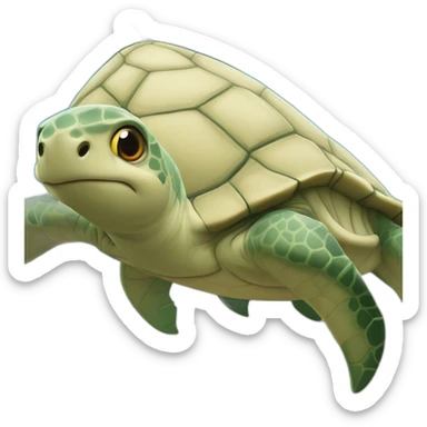 Tortue sur un requin sticker