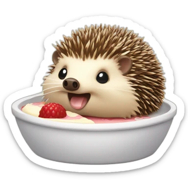 hedgehog-eats-dessert sticker