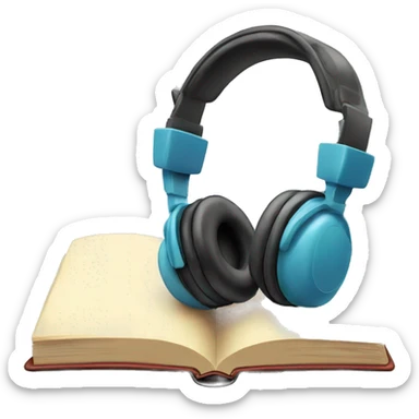 headphones and a book sticker