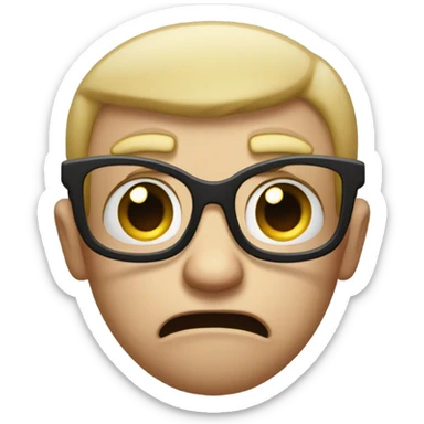 ￼ Angry little man with glasses sticker