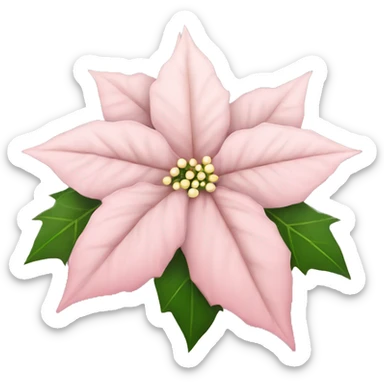 light Pink Christmas poinsettia  sticker