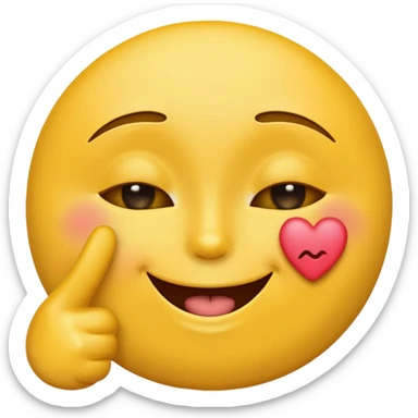 yellow kissy face emoji with a peace sign sticker