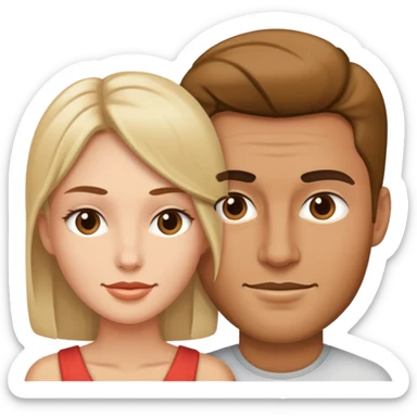 russian woman and chinese man sticker