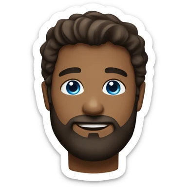 Flavien audebert bearded brown man with blue eyes sticker