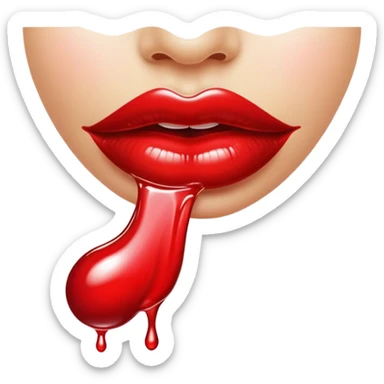 Drippy kisses lips sticker