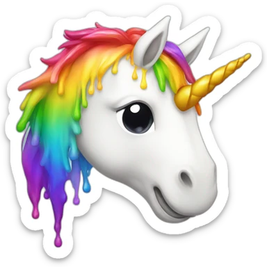 rainbow puking unicorn sticker