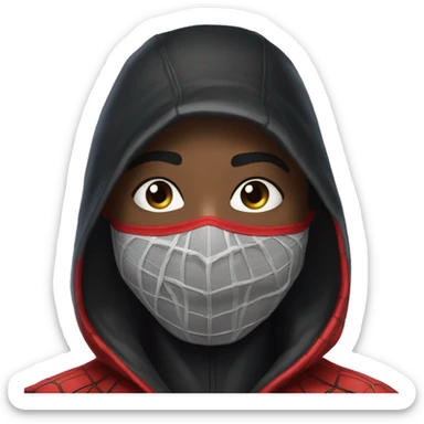 miles morales spiderman only face with mask n and a hoodie sticker