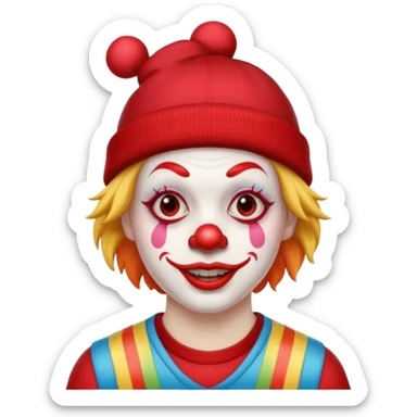 black skater clown sticker