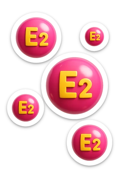 EMOJI STILE IPHONE 3D DI particelle di ormoni estrogeni che fluttuano in aria sticker