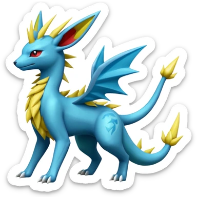 Salamence-Cresselia-Zygarde-Electrike-Jolteon-Manectric-Fakémon-fusion, full body sticker