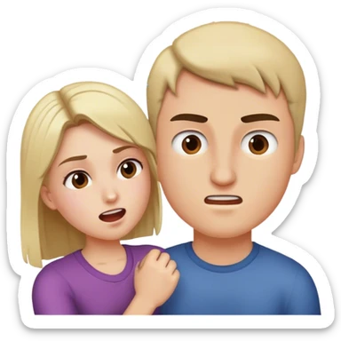 Girl hitting guy in the head sticker