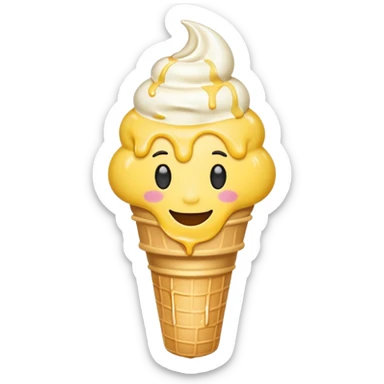 Smile emoji with ice cream sticker