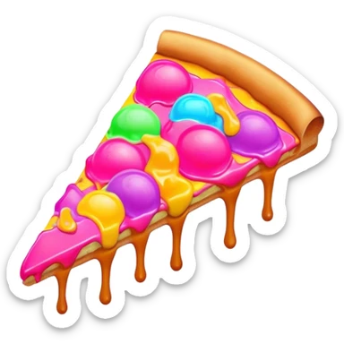Melted neon  ice cream pizza slice sticker