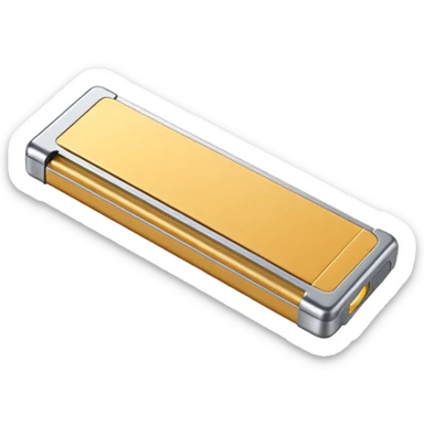 single metal razor blade cartridge with sleek rectangular frame, visible parallel blades, metallic or gray plastic casing, clean edges, compact form, no handle, no shaving cream, no extras, apple emoji style, soft lighting, subtle shadows, transparent background, emoji scale sticker