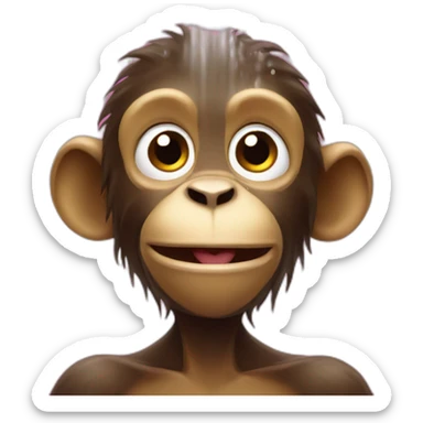 monkey take a shower sticker