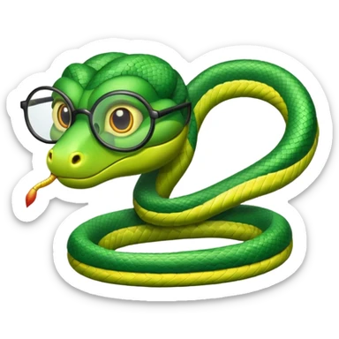 snake with glasses  sticker