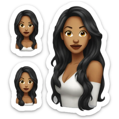 Megan good with long hair sticker