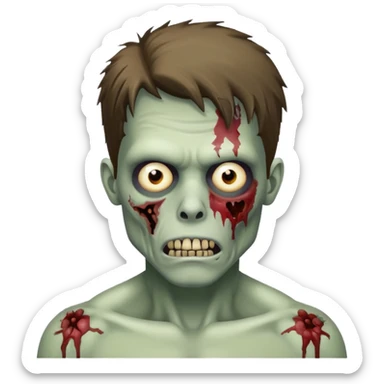 zombie with workout man hair  sticker