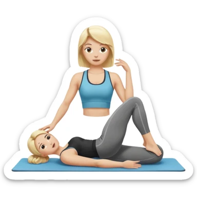 Blonde woman doing Pilates sticker