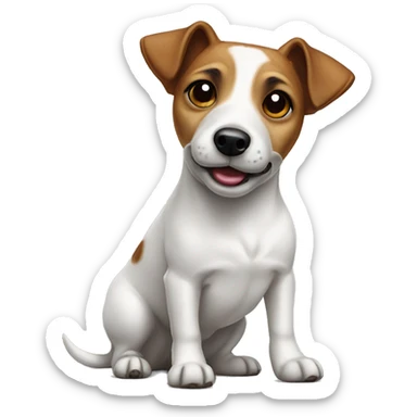 Jack russel dog with one standing ear sticker