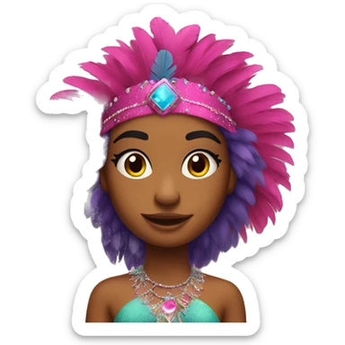 nella rose wearing carnival outfit feathers sticker