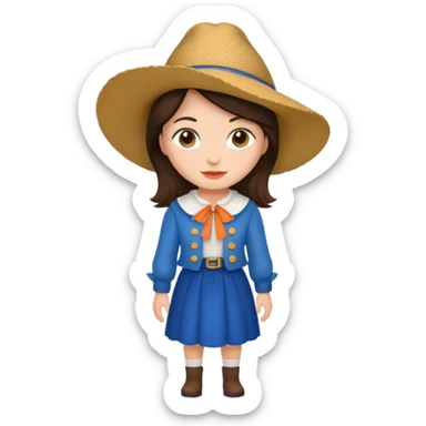 brunette woman with dutch clothing sticker