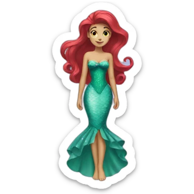 Ariel with dress sticker