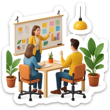 Add colorful sticky notes to the whiteboard in skeuomorphism style with a transparent background. The style should reflect skeuomorphism icon style with realistic shading and depth, maintaining the transparent background as requested. sticker