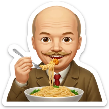 Lenin ăn mì gà sticker