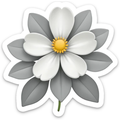 Gray White flowers  sticker